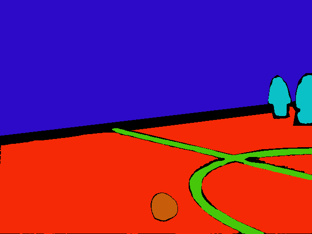 Segmentation mask for robot soccer camera image