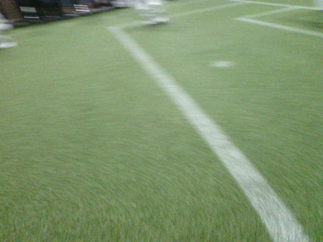 Robot soccer camera image with shadowed field